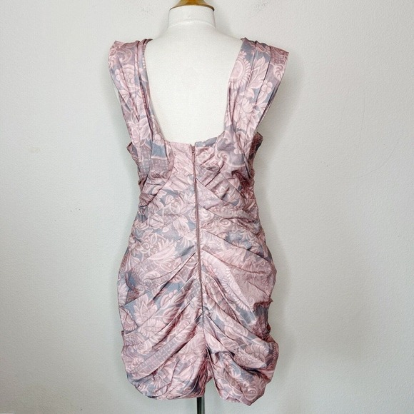 ASOS Pink and Gray Multi Pleated Crossover Bubble Dress 12 - Picture 8 of 13